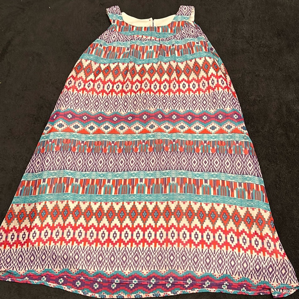 Lavender blouse-like southwest print dress